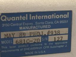 Quantel 681C-20 Nd: 2 Joule Short Pulse Lab Laser - 2pcs