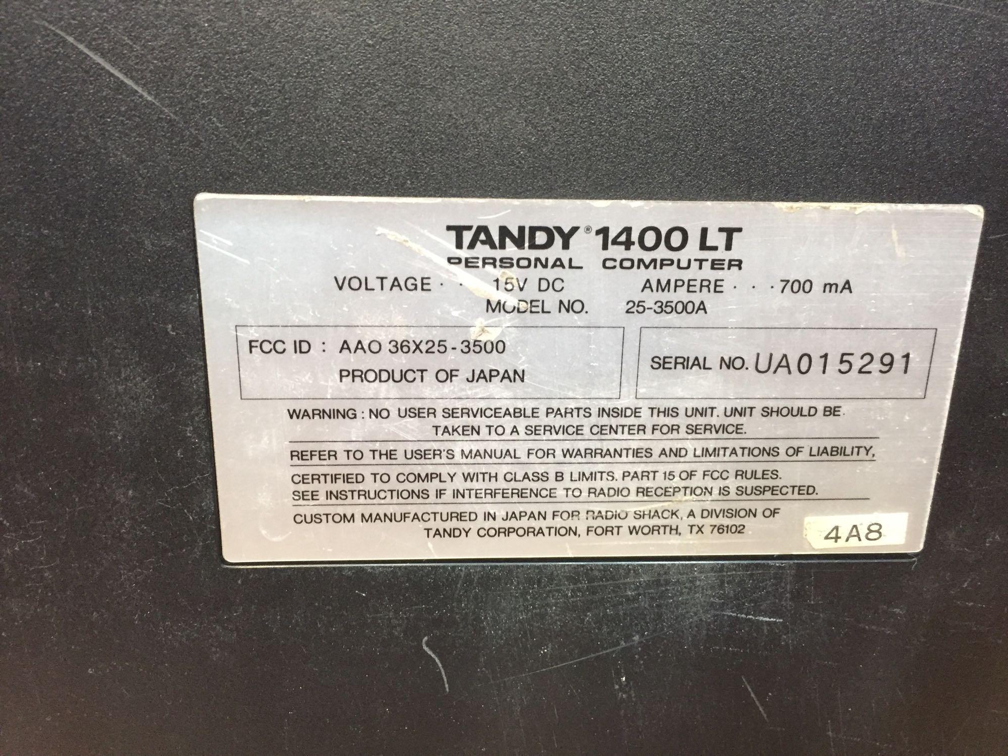 Tandy 1400 LT Personal Computer