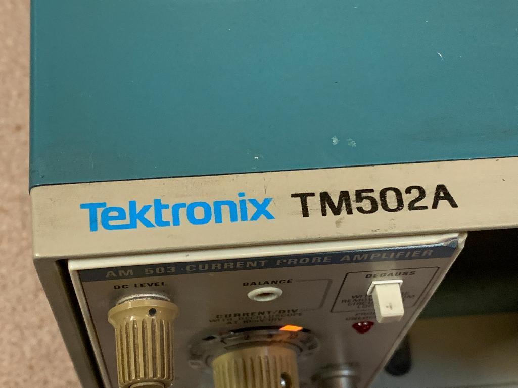 Tektronix TM502A 2 Slot Chassy w/ AM503 Current Probe Amplifier & A6303 100A Current Probe