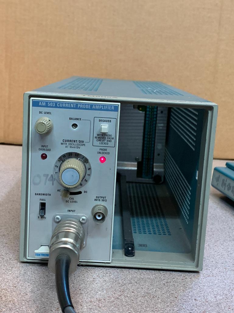 Tektronix TM502A 2 Slot Chassy w/ AM503 Current Probe Amplifier & A6303 100A Current Probe