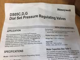 Honeywell DS05D1013 1/2in Dial Set Pressure Regulating Valve PRV NEW