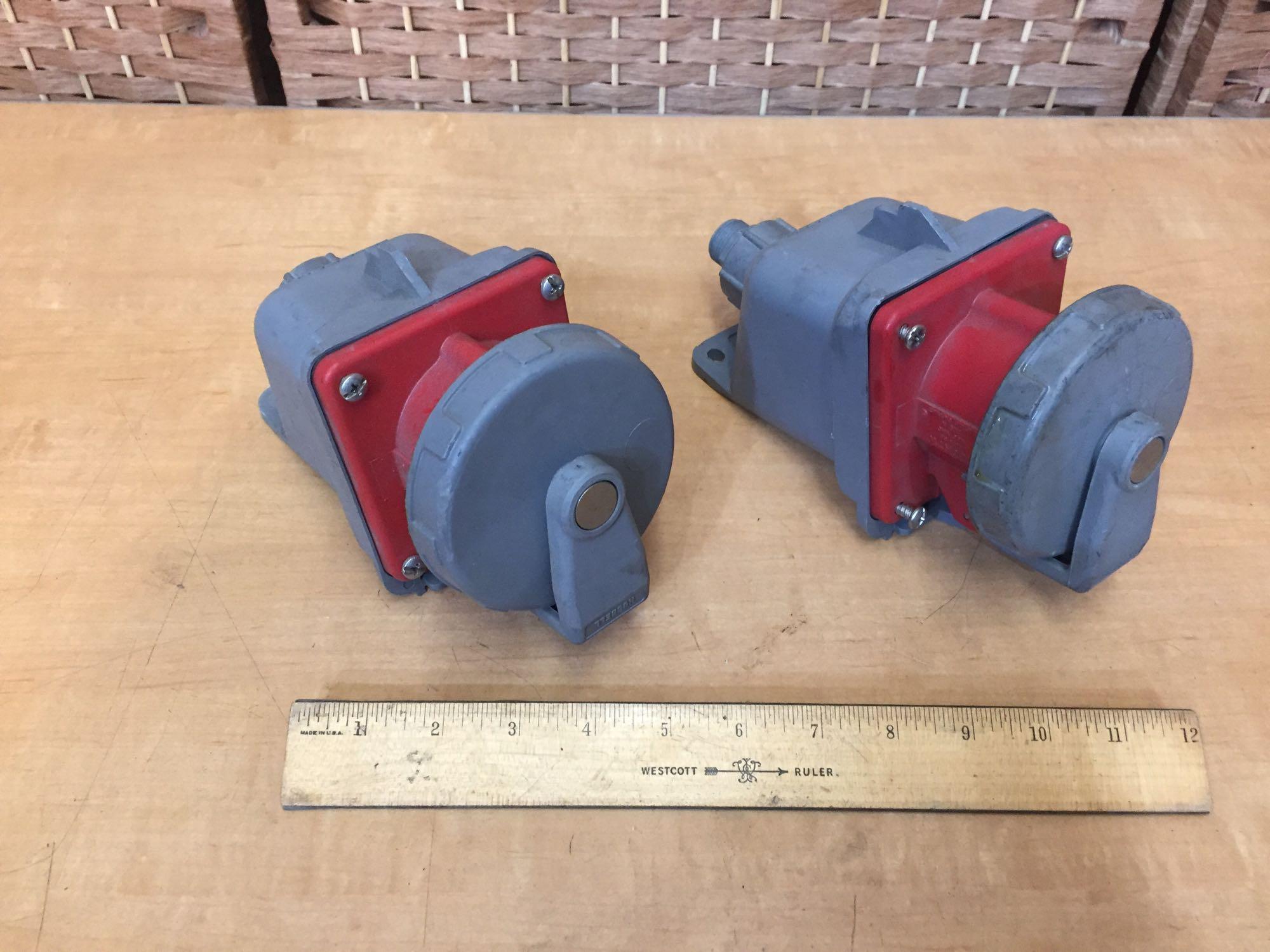 Hubbell 430R7W Industrial Grade Water-Tight 30A 480V 3phase Receptacles - 2pcs