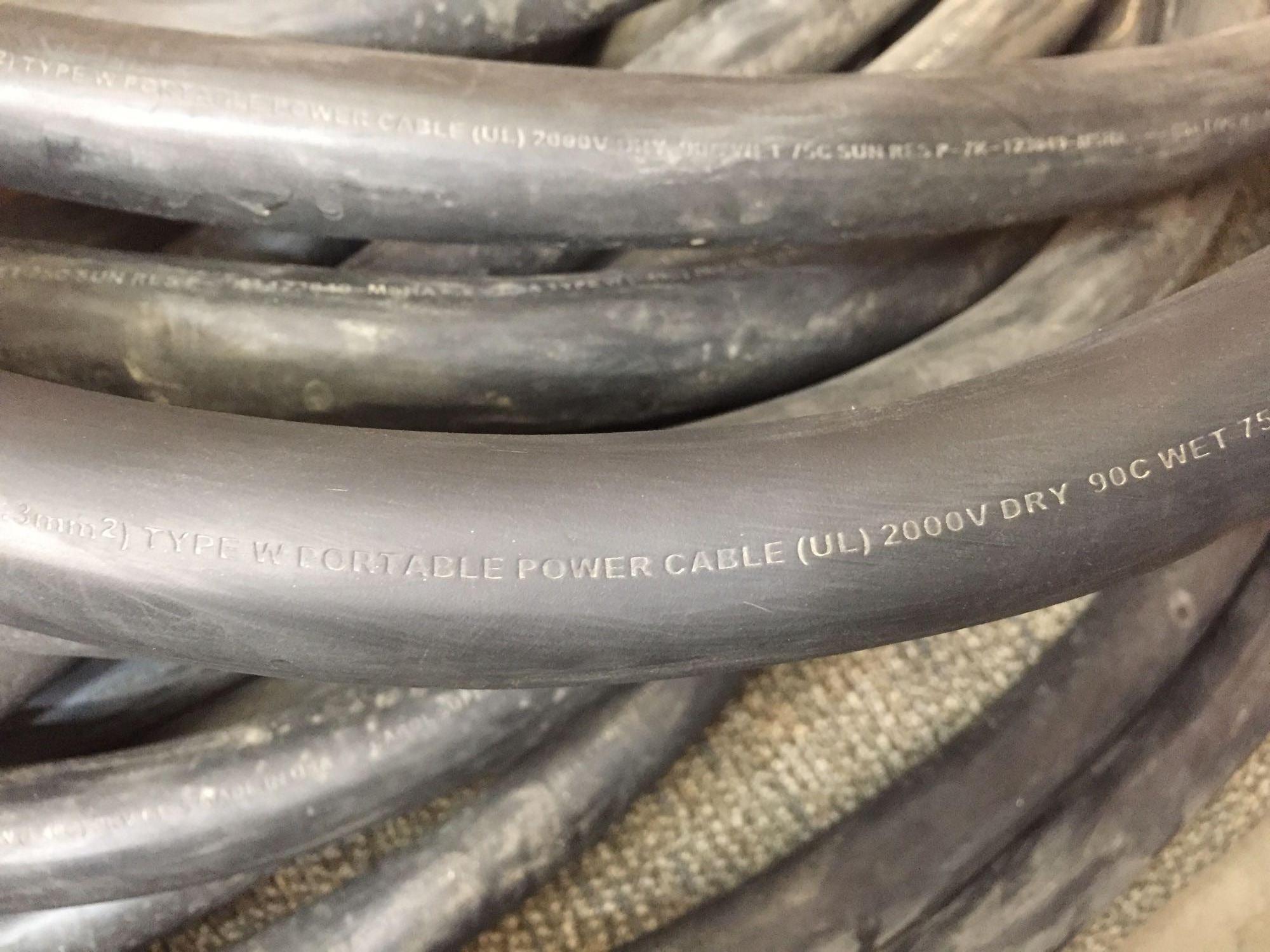 Carol Super VU Portable Welder Power Cable - 5 Wire - #6 AWG Copper Cable - 125+ft