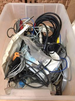 Box of Mixed Wires & Medical Tools