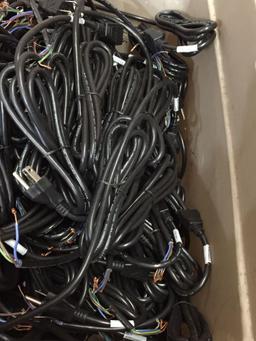 Bin Full of 120V Generic Power Cords - 120+pcs NEW