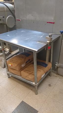 Stainless steel table with Edlund #10 can opener 36" x 30"