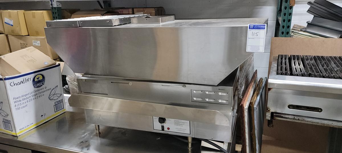 Quiznos stainless steel conveyor oven with stainless steel exhaust vent