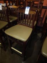 Bar Chairs with wooden frame and black pedestal base