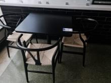 Laminated top tables 2' x 2' with (3) wooden chairs