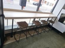 Laminated end tables with 3 tubed metal legs