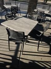 Out door table and Hard plastic chairs 3' x 3' (sold 4 chair, 1 table )