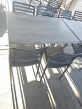 Out door table and Hard plastic chairs 48" x 30" (sold 4 chair, 1 table )