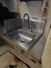 Wall mounted stainless steel hand sink