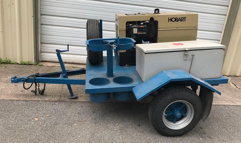 Hobart Champion Combo gas powered trailer mounted mobile welder with Onan P