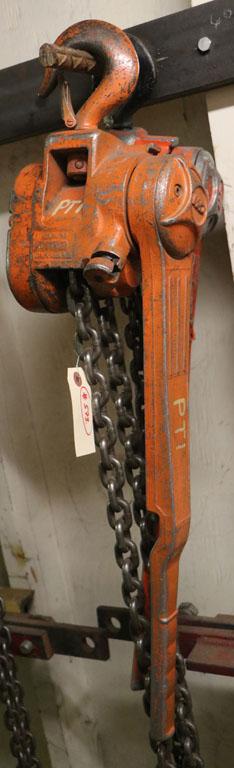 Lot of (2) CM chain come-alongs - (1) 3/4 ton, (1) 11/2 ton, with 5' chains