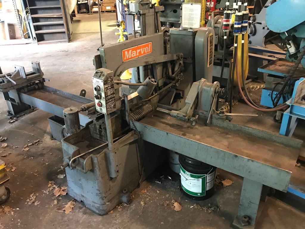 Marvel Model 944/M6/E16, Series 9A, 18" reciprocating saw with infeed and o