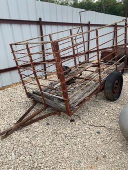 4"X 8" homemade livestock trailer, angle iron & rebar