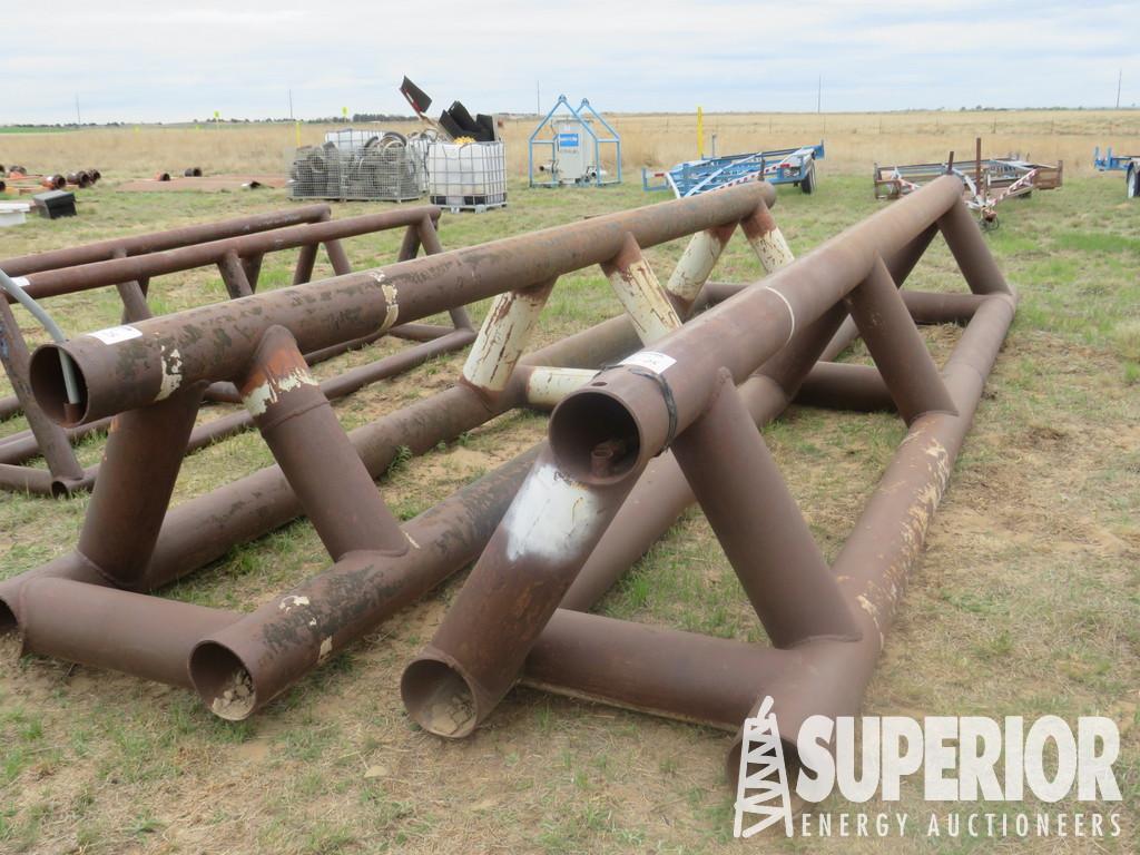 (16-25) (2) 38"H x 20'L Pipe Racks. Located In Yar