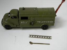 1940's/50's HUBLEY Kiddie Toys No.504 USA Bell Telephone Truck with Ladder