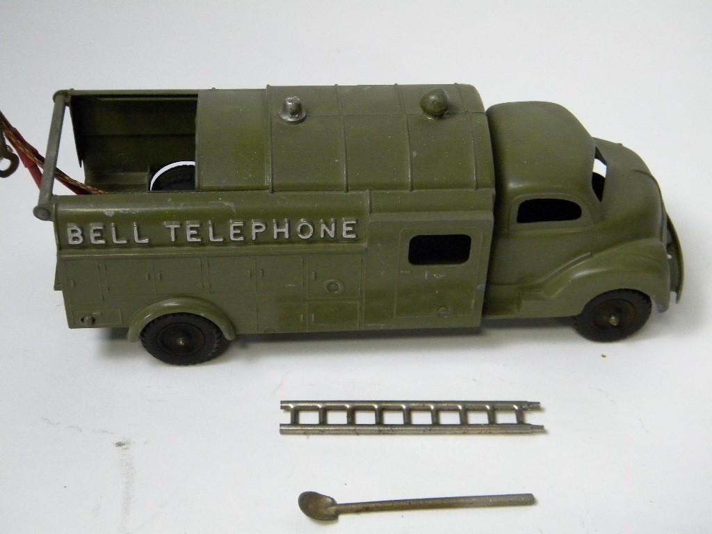 1940's/50's HUBLEY Kiddie Toys No.504 USA Bell Telephone Truck with Ladder