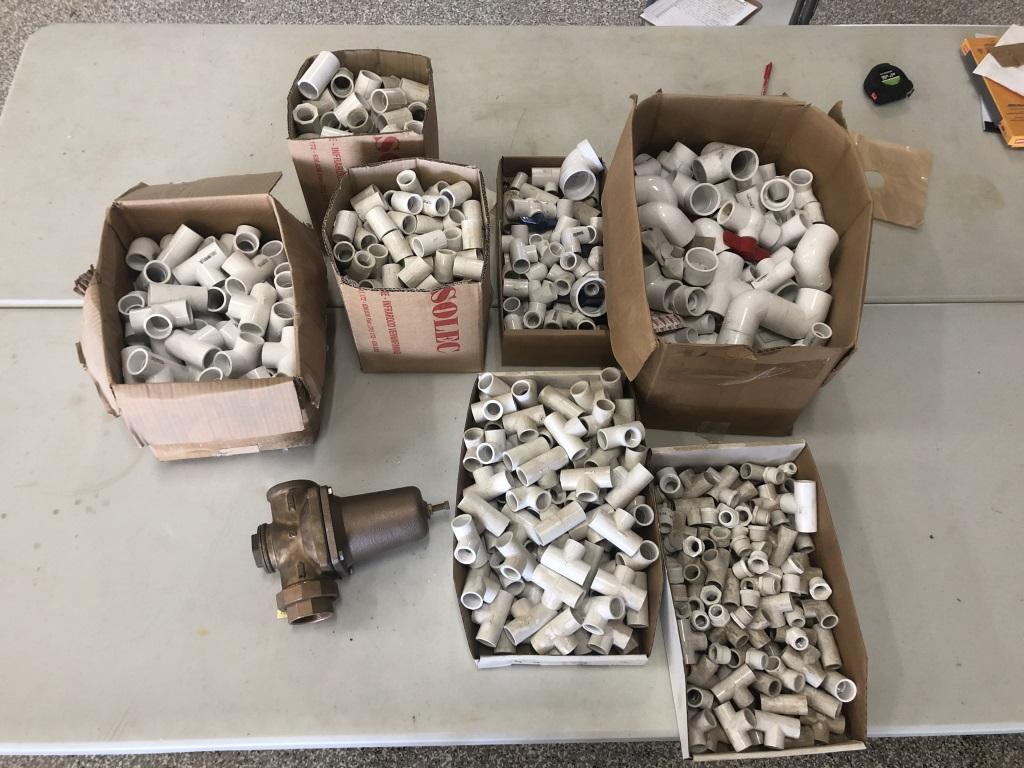 Large Pressure Reducer and Assorted PVC Fittings