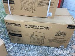 Unused Heritage 28in Mechanics Tool Cart w/ Rolling Tool Seat