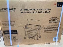 Unused Heritage 28in Mechanics Tool Cart w/ Rolling Tool Seat [YARD 1]