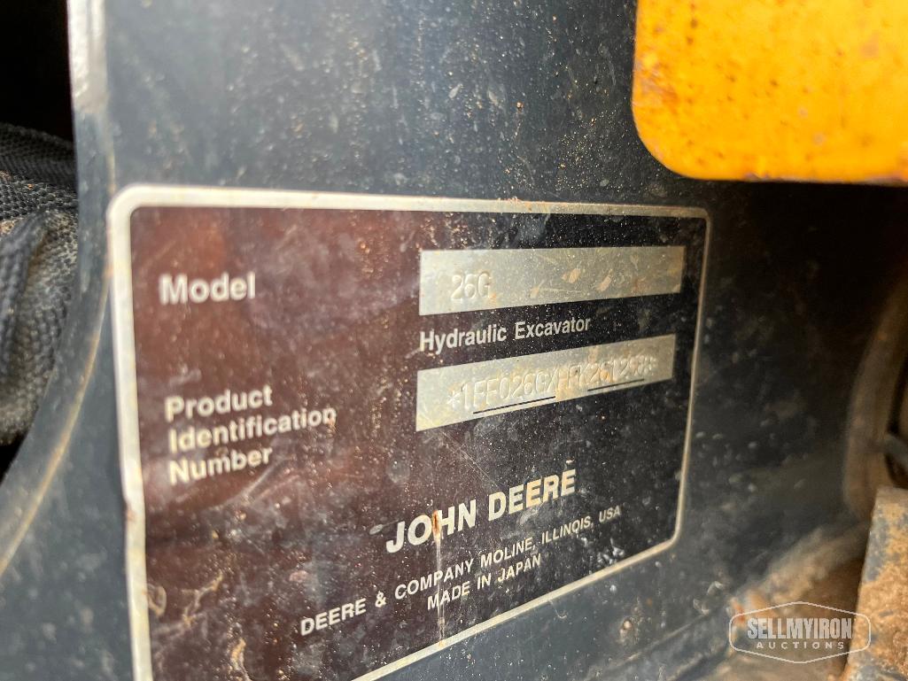 2016 John Deere 26G Mini Excavator