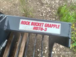 Unused Stout HD78-3 78in Rock Bucket Grapple Skid Steer Attachment [YARD 1 - TX]