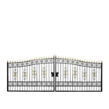 Unused (2) 20ft Bi-Parting Deluxe Wrought Iron Ornamental Driveway Gate [YARD 2]