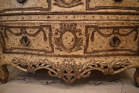 FRENCH PROVINCIAL MARBLE TOP CHEST