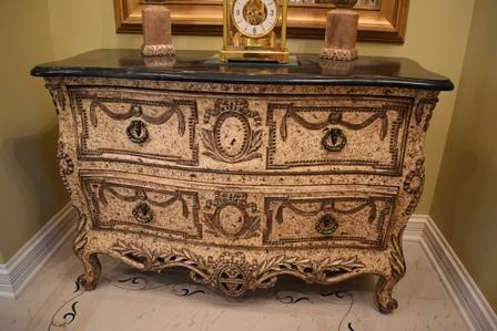FRENCH PROVINCIAL MARBLE TOP CHEST