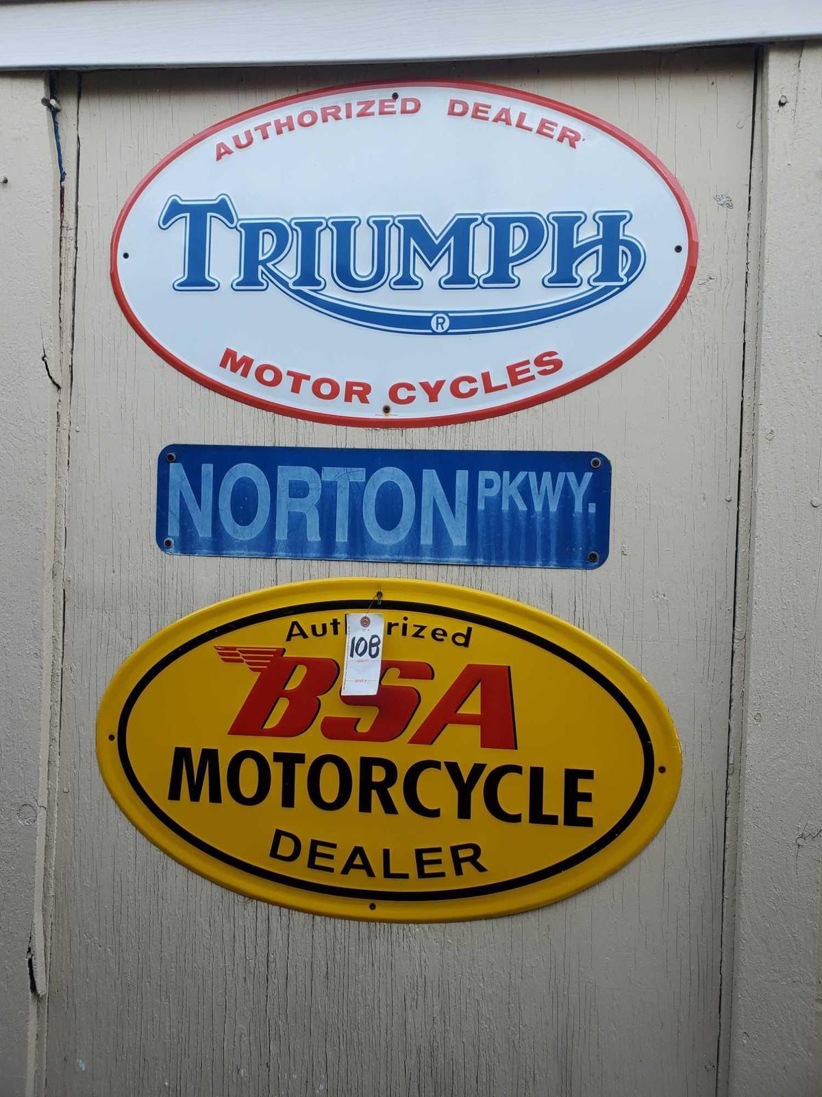 3 Metal Signs on wall
