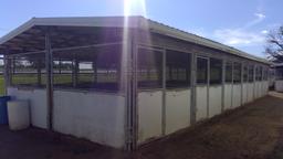 20'x 60' 12 Stall (10'x10' Fry Bros Portable Stalls) W/Roof Structure, (Outside Entry