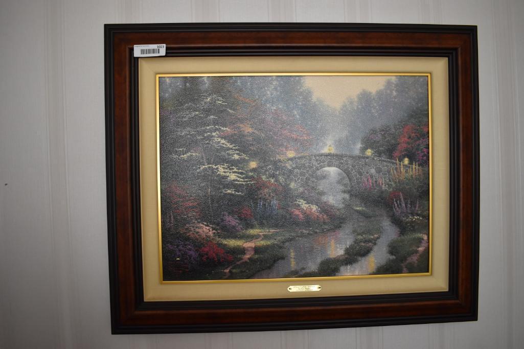 Thomas Kinkade Stillwater Bridge 885/1400 GP Canvas 24 X 18