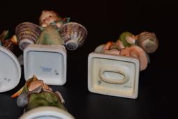 Grouping of six vintage Hummel figurines including HUM 301 Christmas Angel #561 6 1/4? With box, HUM