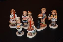 Six Hummel figurines including HUM338 birthday cake #779 3 1/2? inbox, HUM 440 special edition