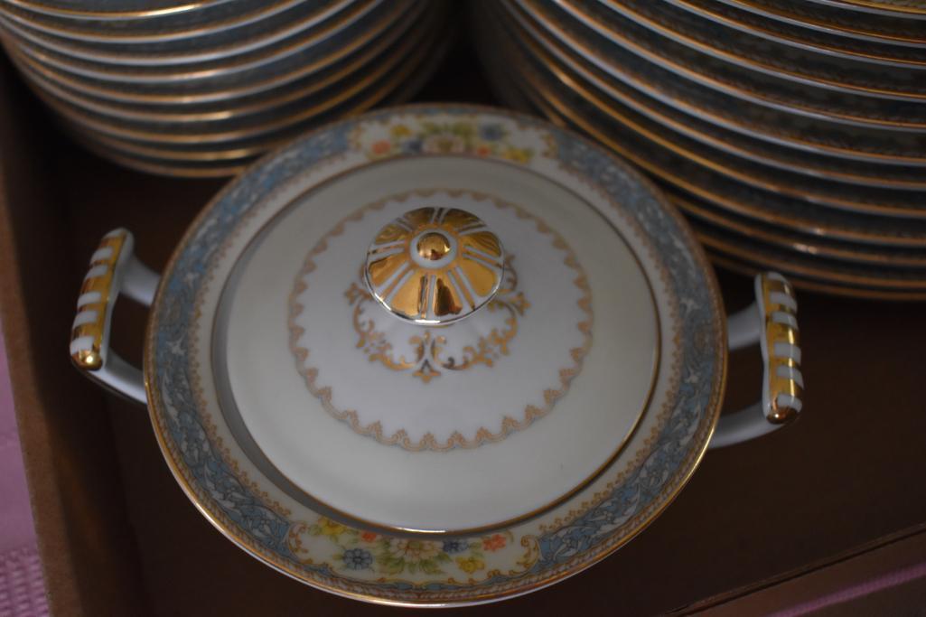 Dish Set, Rose China Pattern, Occupied Japan, Service for 12 (Missing 2 Pcs., Aprox 65 Pc. Set