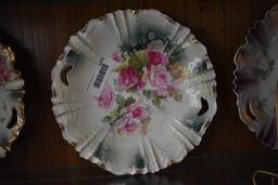 RS Prussia 10" Plate, Roses w/Green Background & Gold Trim