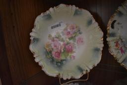 RS Prussia 9 1/2 Deep Bowl, Roses w/Green Background, & Gold Trim