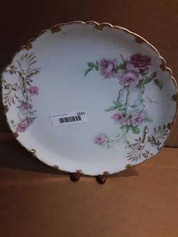 Haviland Limoges, Scheiger, Baltimore Rose 11" Round Serving Platter