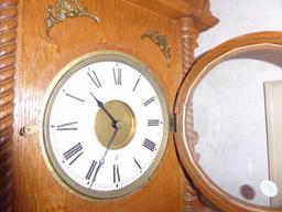 MAKER: Unknown - Model: Oak Wall- c. 1800?s - Movement: 8-Day weight driven Time/Strike w/open