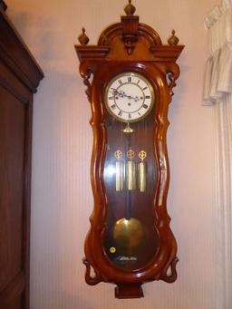 MAKER: Unknown - Model: Vienna Regulator - c. 1800's - Case: Serpentine w/ visible weights and Large