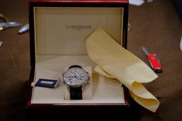 LONGINES Heritage Retrograde Men's Wrist Watch in Original Box Papers