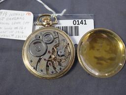 Illinois Watch Co, Lever Set, 23 Jewel, Engraved eagle on back; Minutes marked in red & black, Open