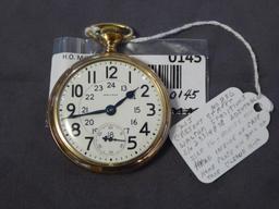 Waltham Watch Co, Open Face, Lever Set,21 Jewels,...Front crystal is loose; 24 hr markings inside 12