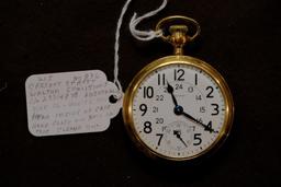 Waltham Watch Co, Open Face, Lever Set,21 Jewels,...Front crystal is loose; 24 hr markings inside 12