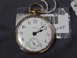 Waltham Watch Co, Lever Set, Gold Filled, 23 Jewels, Open Face,...Face in good cond; 5 min marks in