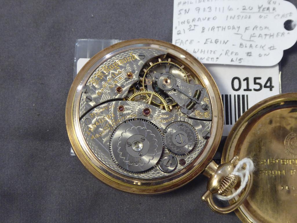 Elgin Open Face, 21 Jewels, Lever Set