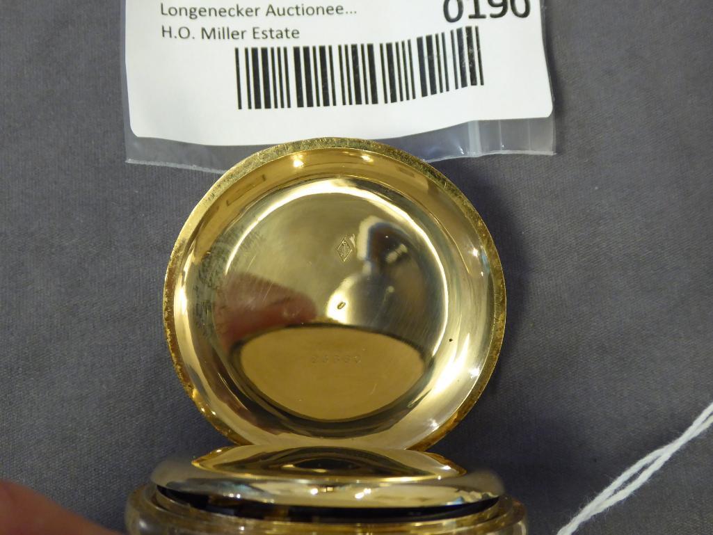 LIP Foreign Pocket Watch, runs,...Has stop watch feature w/ multiple graduated circles around outsid